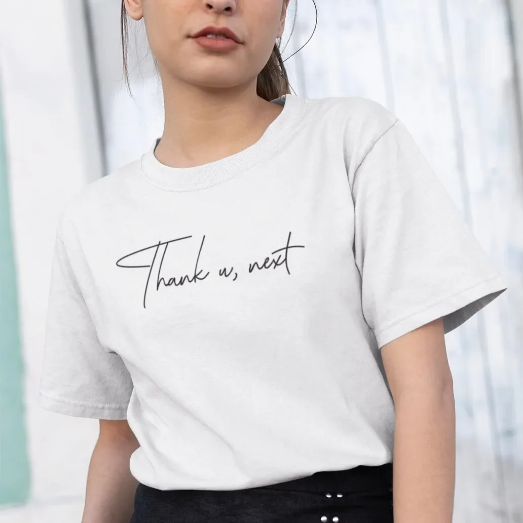 Thank u next Slogan T Shirt Show your cool with this 100 Cotton Quality Available in Black or White Essential Garm for Killer