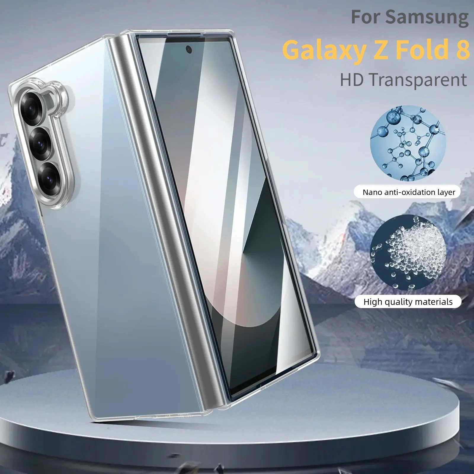 High Quality HD Transparent Folding Case for Samsung Galaxy Z Fold 8 Ultra 7 6 5 4 5G for Magsafe Tempered Glass Film Back Cover