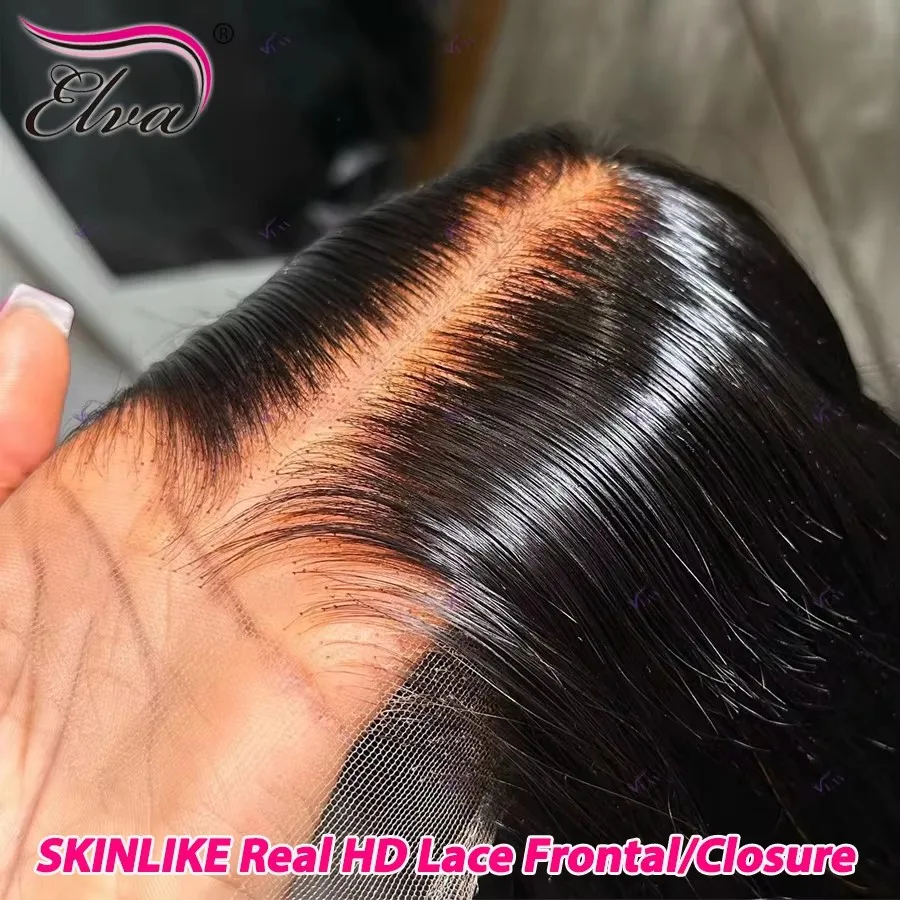 

Накладка для волос Elva Hair HD Lace Frontal 13x6 5x5, прямые волосы, 100% натуральные, HD прозрачный кружевной фронтальный патч, имитирующий кожу, из натуральных волос.