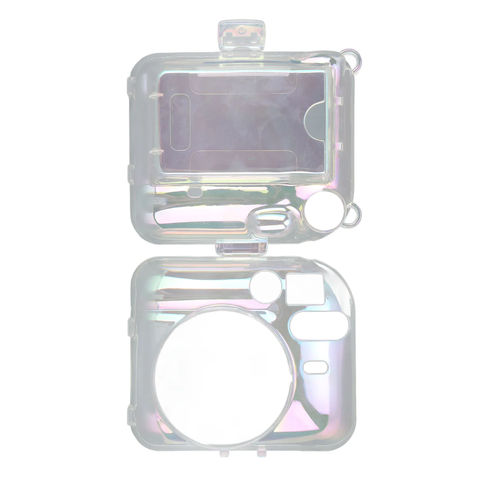 PC Transparent Colorful Camera Protect Clear Case for Fujifilm Instax Mini 12 Camera With Adjustable Shoulder Strap