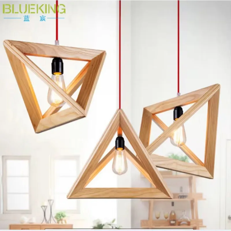 Simple Modern Japanese Creative Chandelier Led Log Chandelier Wood Art Bar Restaurant Bedroom Living Room Lamp Lighting Tools