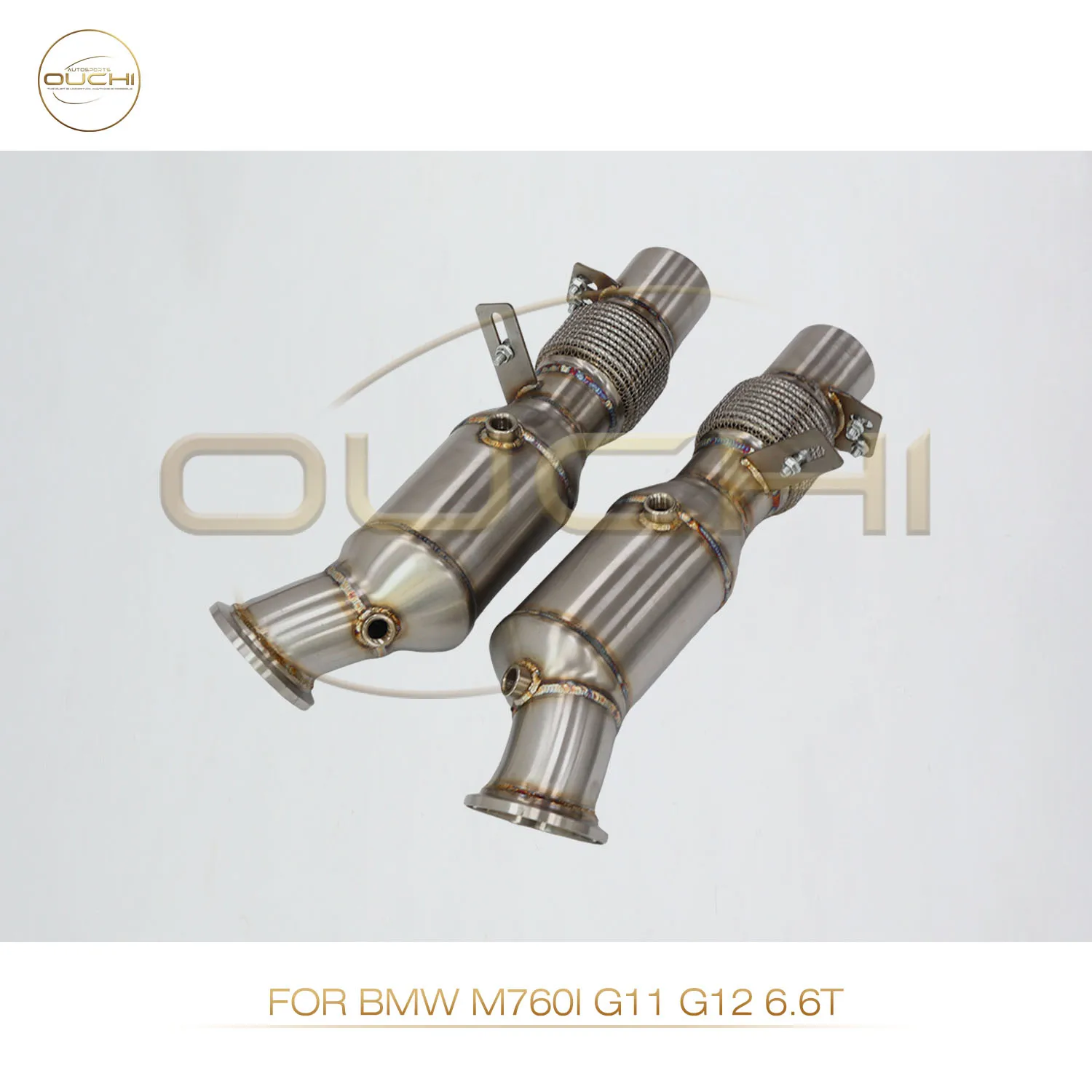 

OUCHI Factory Direct Sales Stainless Steel Without Heat Shield Downpipe For BMW M760i G11 G12 6.6T With Catalysis Easy Install