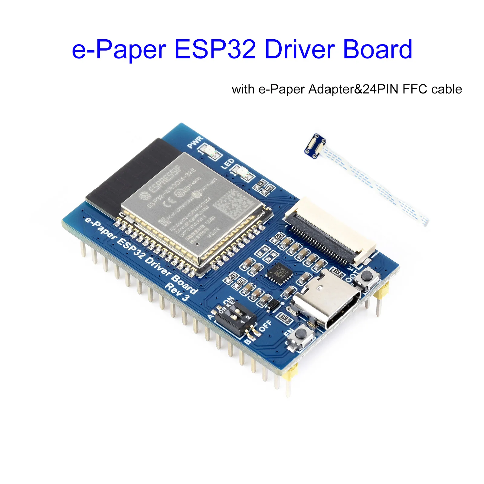 

Universal e-Paper Driver Board with WiFi / Bluetooth SoC ESP32 onboard, supports various Waveshare SPI e-Paper raw panels