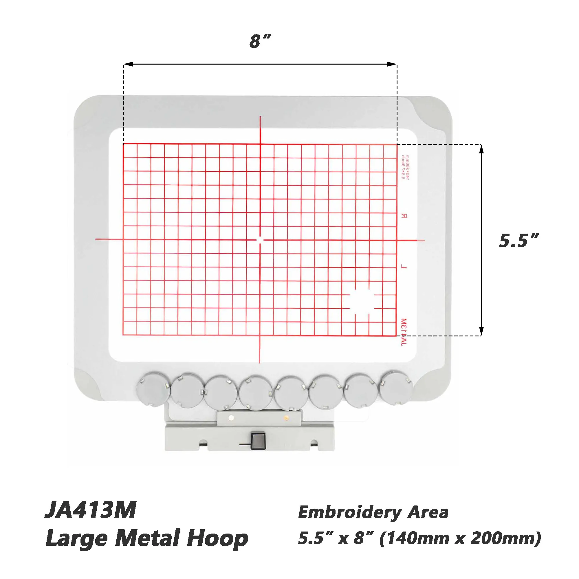 

JA413M Metal Mighty Magnetic Hoop 5.5 x 7.9in 140x200mm for Janome Memory Craft 400E/500E/550E Elna eXpressive 830