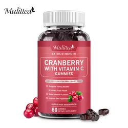 Mulittea Cranberry Gummies with Vitamin C For Bladder Kidney and Urinary Tract Health Detoxification and Immune support