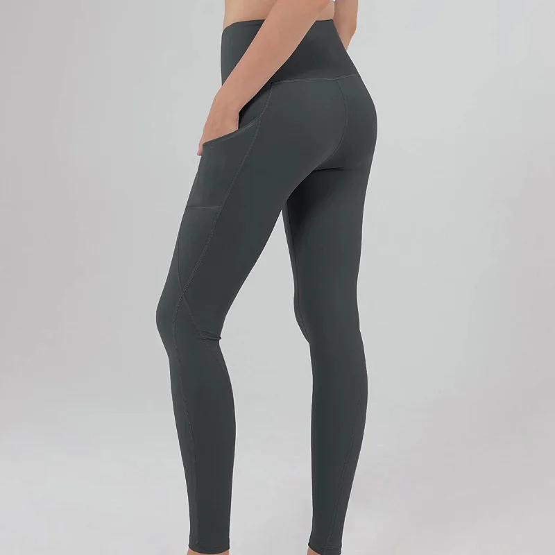 Yoga Basic Wide Waistband Sports Leggings With Phone Pocket