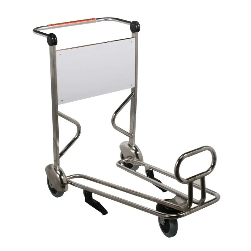 OEMStainless steel airport trolley terminal luggage cart normal brake trolley