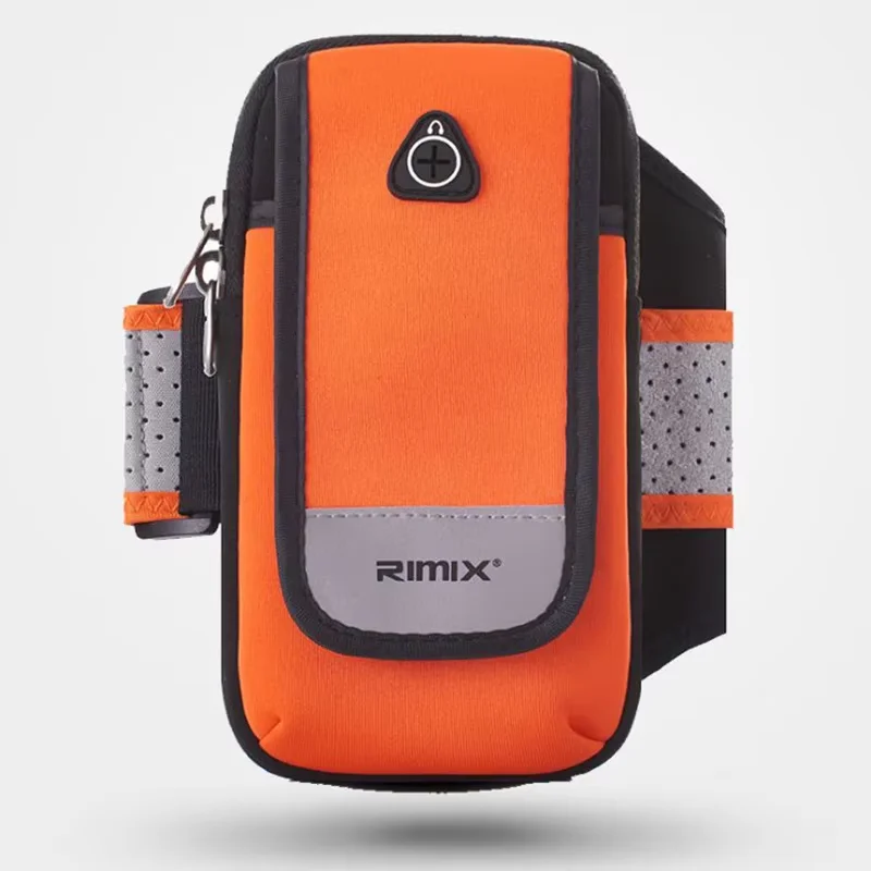 RIMIX Unisex Waterproof Sports Armband Bag Reflective Mobile Phone Fitness Arm Bag with Earphone Jack Universal Design