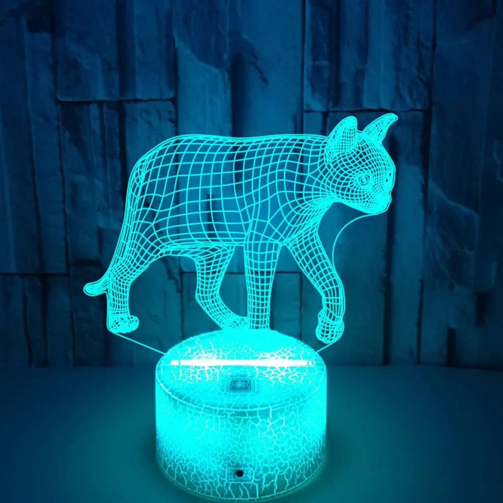 Nighdn Cat 3D Illusion Lamp LED Night Light for Children Bedrooom Bedside Decoration Gifts for Kids Child Nightlight Acrylic