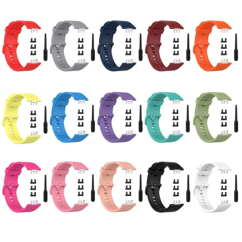 Neue Silikon Band Geeignet Für Huawei Uhr Fit TIA-B09/TIA-B19 Smart Uhr Solide Farbe Strap Zubehör Ersatz Armband