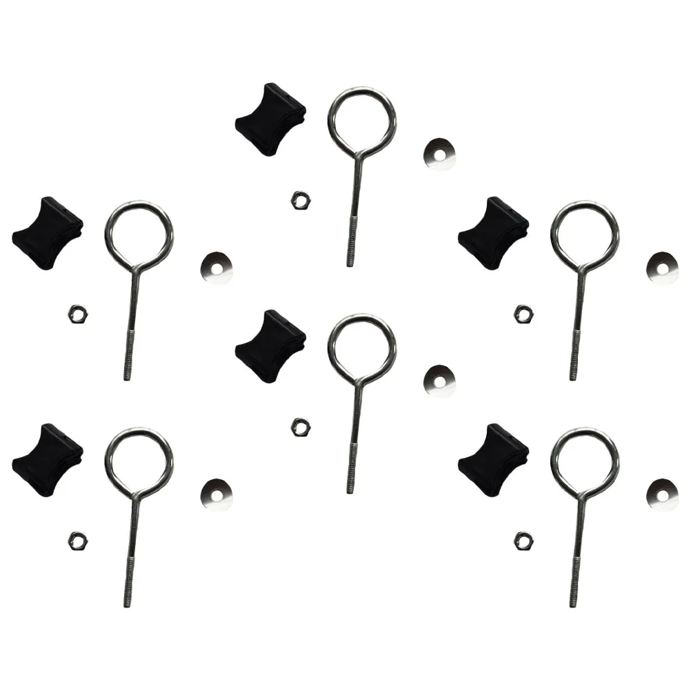 

6pcs Circle Screws Galvanized Steel Durable Trampoline Parts Portable Nuts Replaceable Accessories Child Safety Jump Fitness