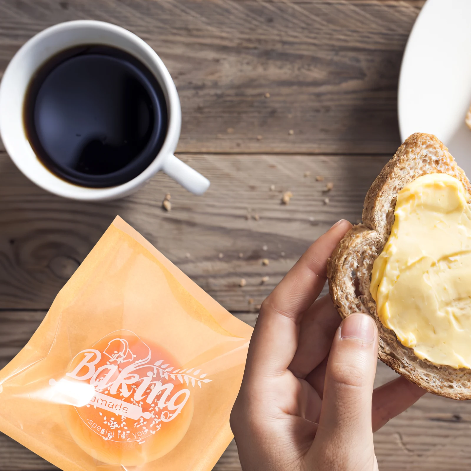 

100Pcs Paper Bread Bags Multi-Function Oil-Proof Bakery Food Storage Sandwich Cookies Wrapping Pouches Sandwich Bags