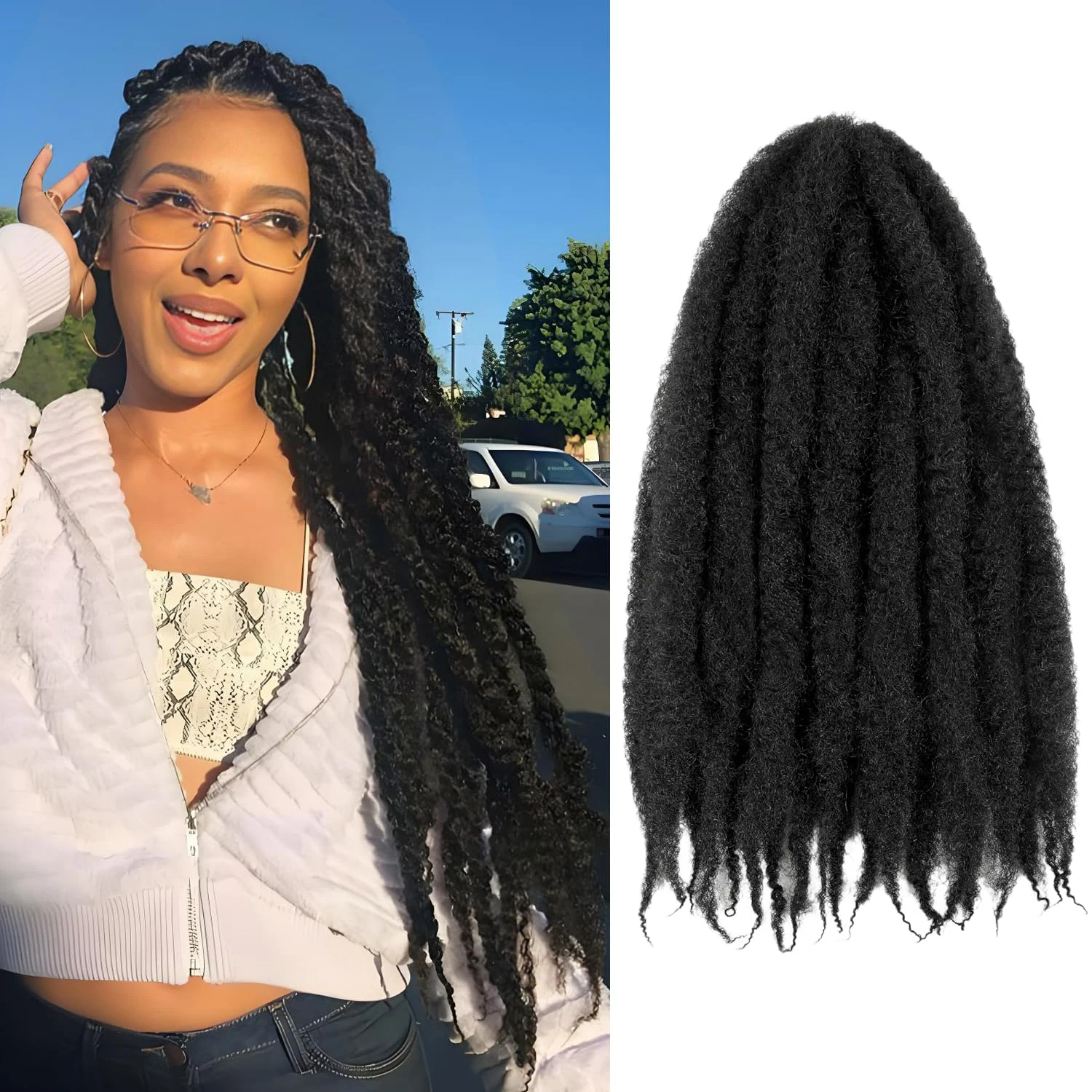 

Синтетические волосы для плетения Marley Twist - 18/24 дюйма, 1/7 пачек, мягкие волосы Marley Cuban Twist для чернокожих женщин