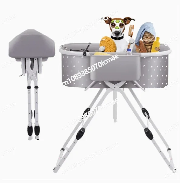 Dog Bath Tub and Wash Station for Bathing Shower and Grooming Elevated Foldable and Portable Small Medium Cats