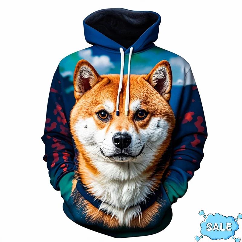 

Autumn New 3D Printing Cute Doge Cheems New In Hoodies & Sweatshirts Shiba Inu Graphic Hooded Hoody Funny Mens Clothing Pullover