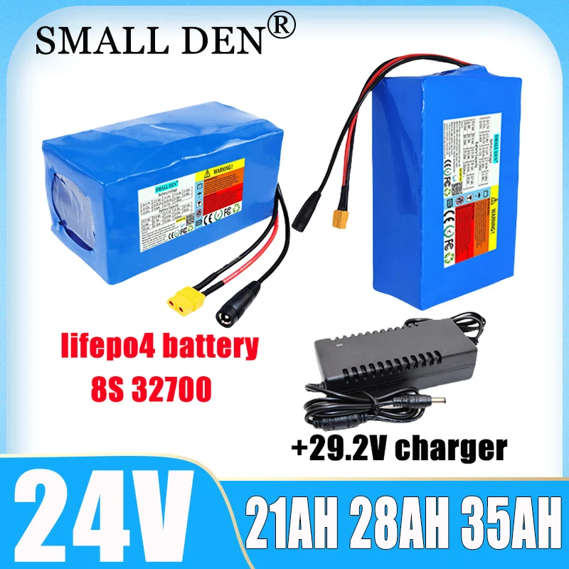 

New 24V 21ah 28ah 35ah lifepo4 battery pack 8s-32700 with BMS electric scooter wheelchair lawn mower solar cell+29.2V 5A charger