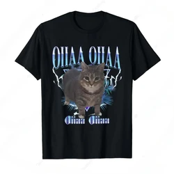 OIIAA OIIAA Funny Spinning Cat Meme Humor Cat Brainrot T-Shirt Funny Prevailing Tee Fashion Short Sleeves