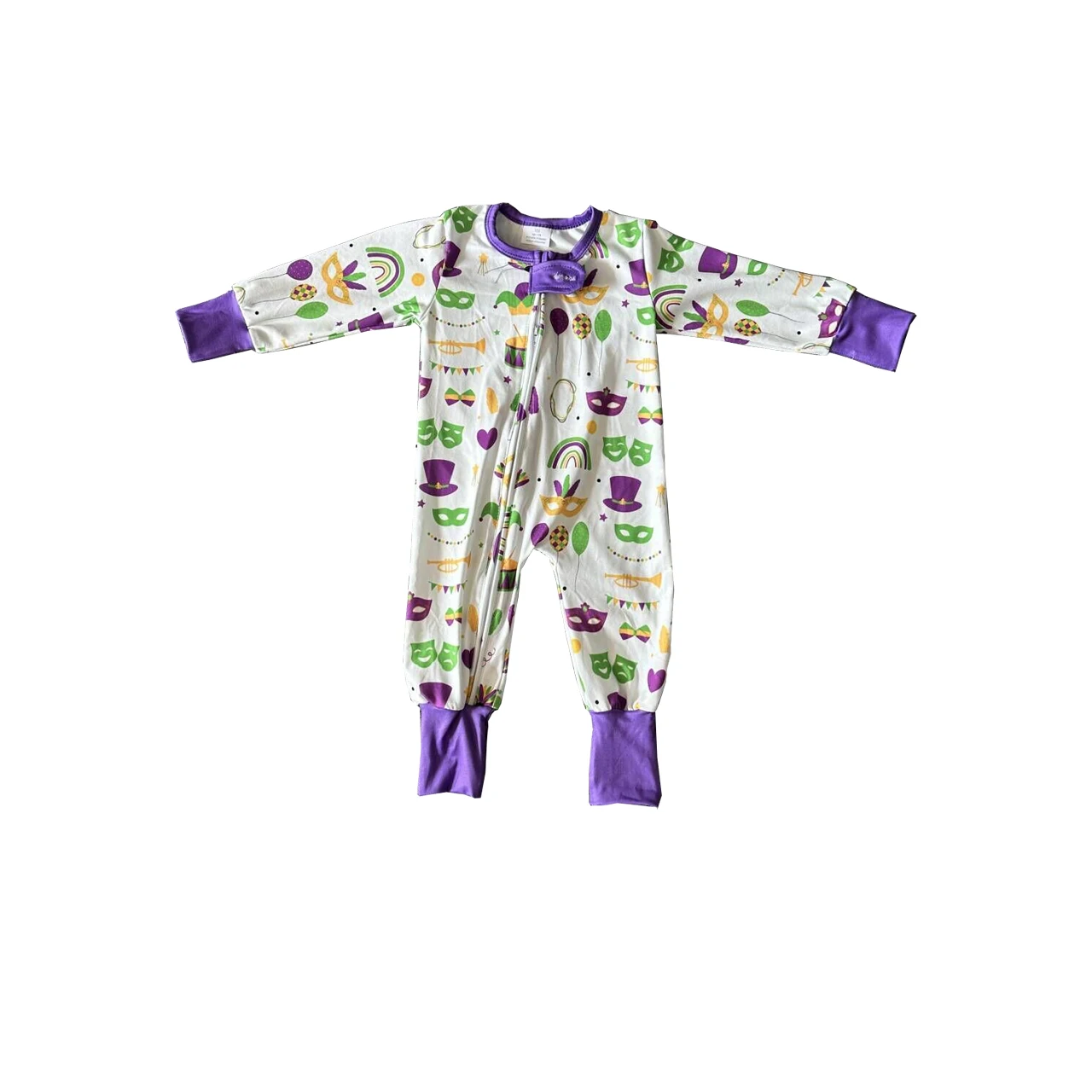 

Fashion Boutique Baby Mardi Gras Jumpsuit Newborn Children's Clothes For Baby Sleeper