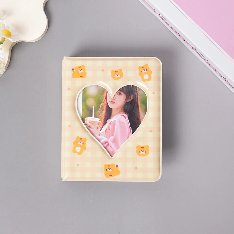 36 Cards Kpop Card Binder Name Card Book Photocard Holder Cute Bear Photo Album 3 Inch Love Heart Hollow Picture Storage Case