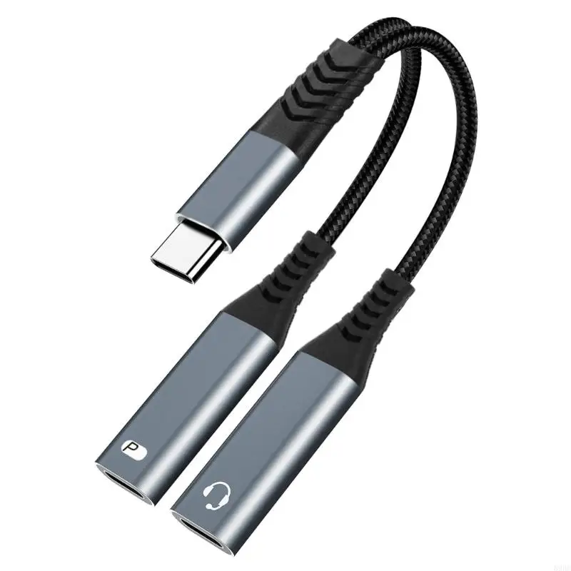 

USB C OTG Adapter with 18W Power Delivery Two Port for Smartphones and Data Transfer Braided Cable 896C