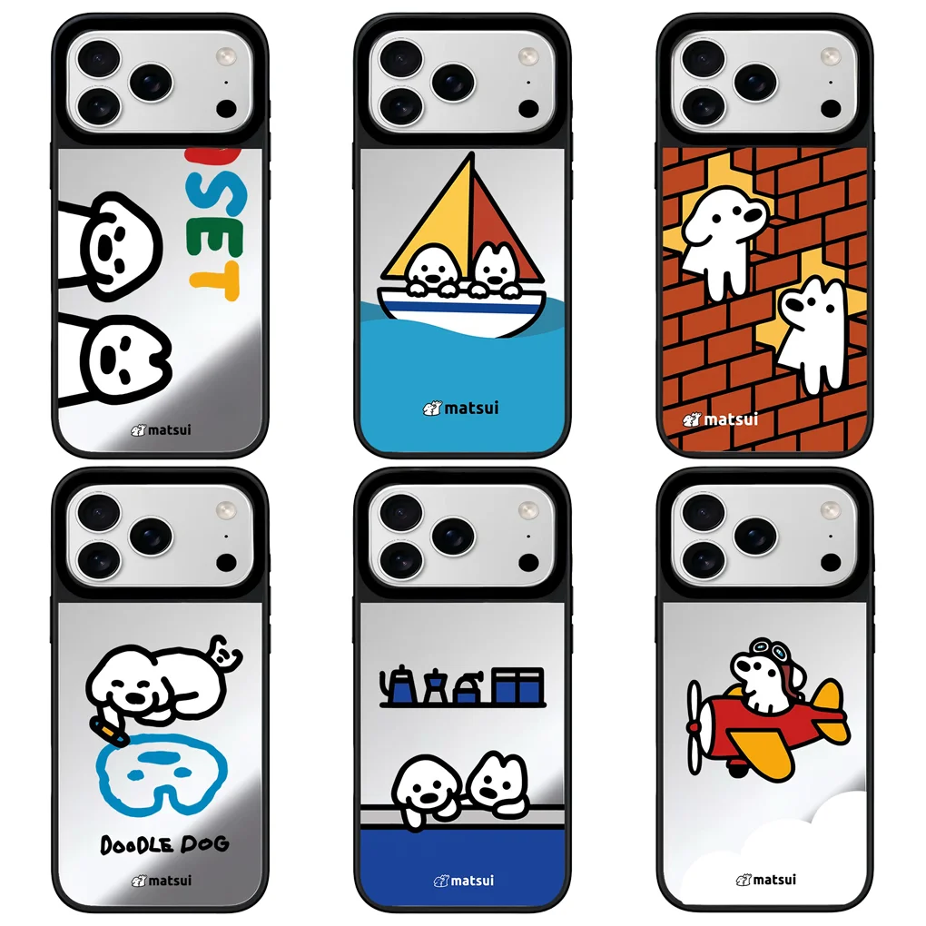 

Dog Sailboat Mirror Surface Phone Cover for IPhone 12 13 14 15 16 17 Pro Max Case for IPhone 17 Air