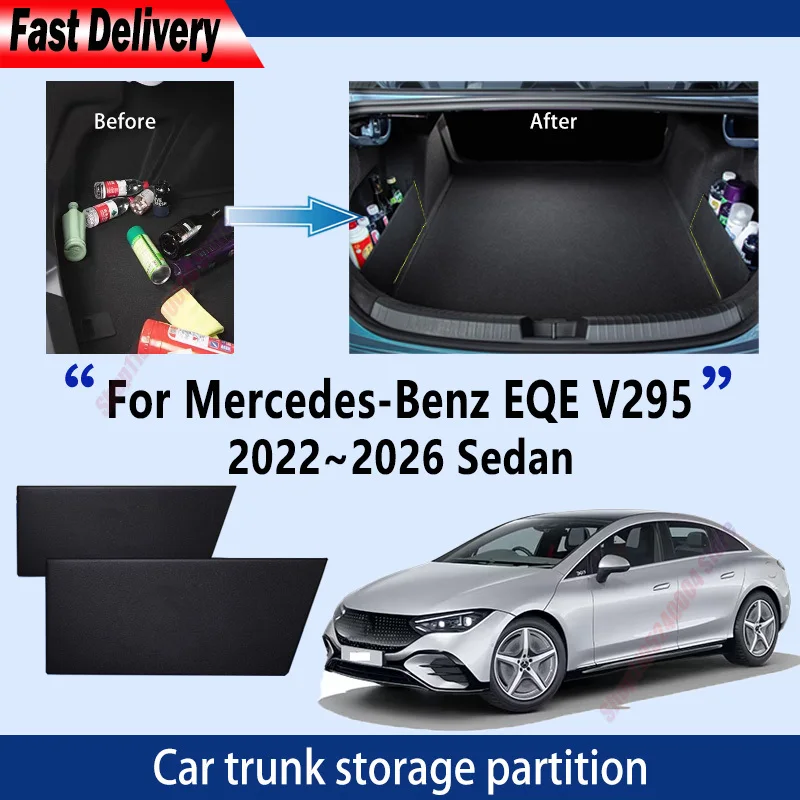 For Mercedes-Benz EQE Sedan 2022~2026 25 V295 Trunk Storage Partition Multifunction Storage Auto Interior Parts