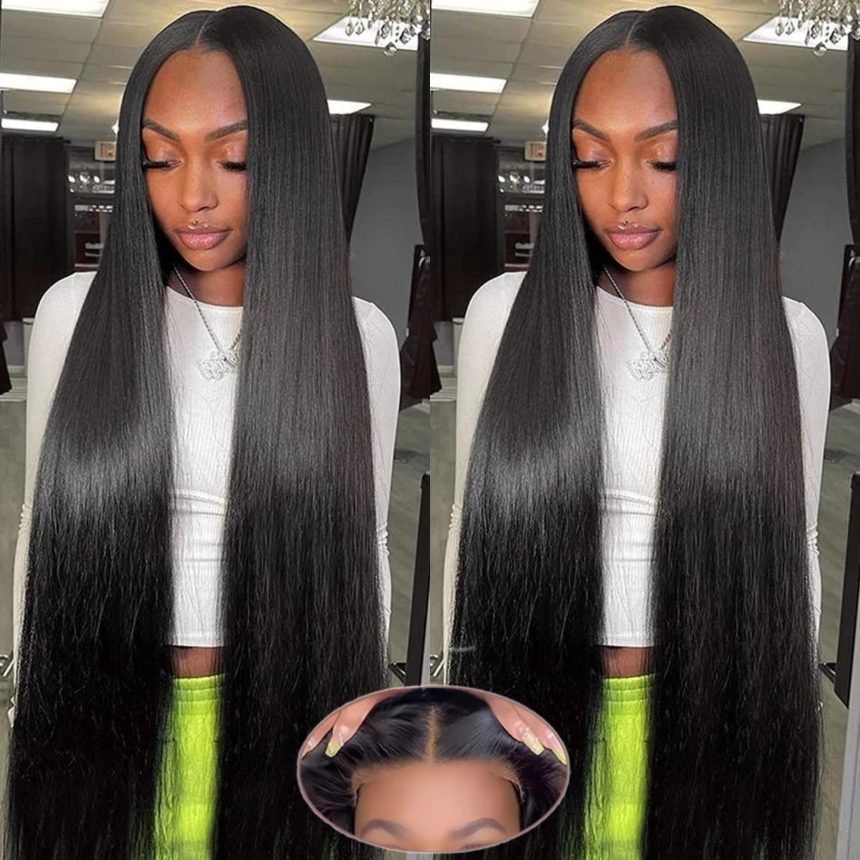 Straight Wigs Glueless Preplucked Human Wigs Ready To Go 5x5 Lace Frontal Wig 4x4 Brazilian Closure Wig 28 Inch Lace Front Wigs