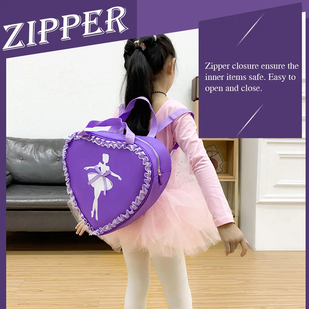 

Рюкзак для балета и танцев из высококачественной ткани Оксфорд с застежкой-молнией, портативный школьный ранец для девочек, для путешествий и поездок на однодневные прогулки