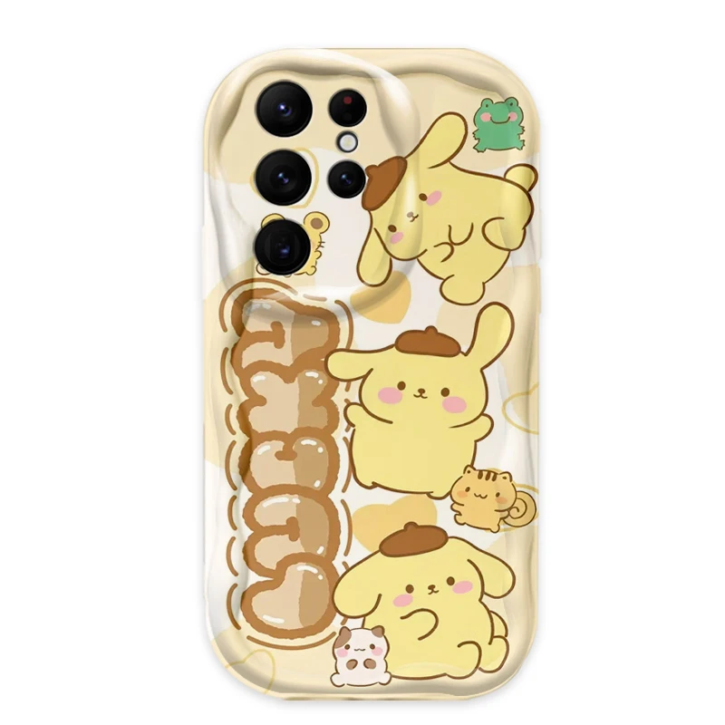 Carino Pompon Purin Hello Kitty Cassa Del Telefono per Samsung Galaxy S25 S24 Ultra S23 S22 S21 S20 Plus FE A56 A36 A26 A17 A07 Della Copertura Posteriore