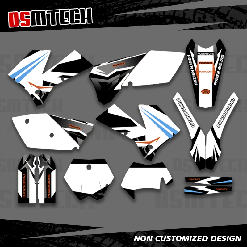 

DSMTECH для KTM EXC EXCF 125 200 250 300 400 450 525 EXC EXC-F 2005 2006 2007, комплект графических наклеек, индивидуальный номер, имя 004