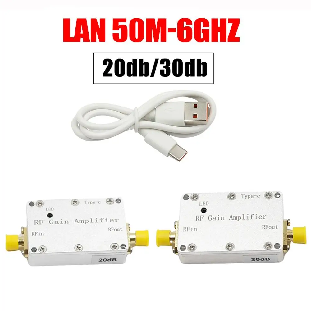 

50M-6GHz RF Low Noise Portable Amplifier 20dB 30dB Signal High Amplifier Gain Pre Receiving LNA V3H0