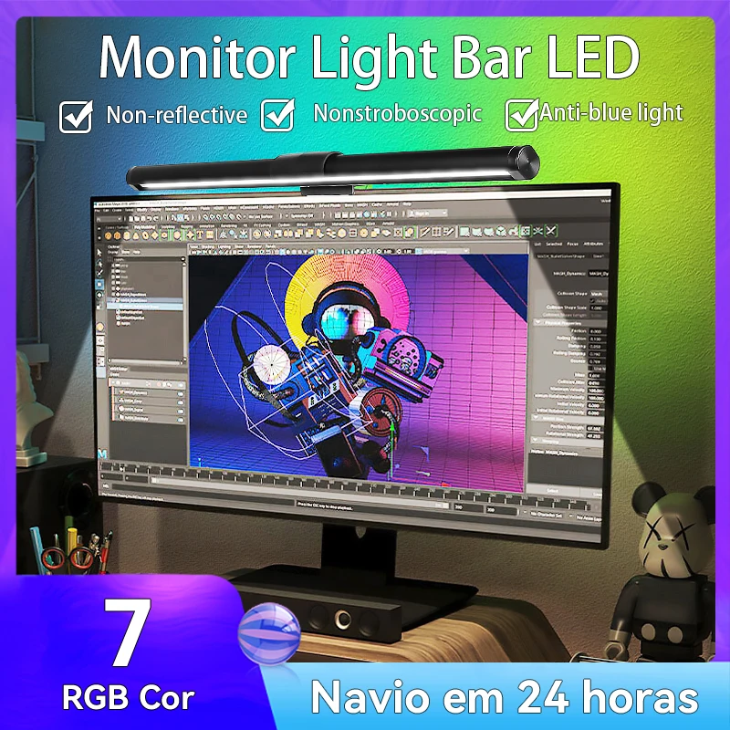 Smart Table Lamp Monitor Light Bars Night Light With Sound App Control USB socket Stepless Dimming Lamps for Gaming Office Study