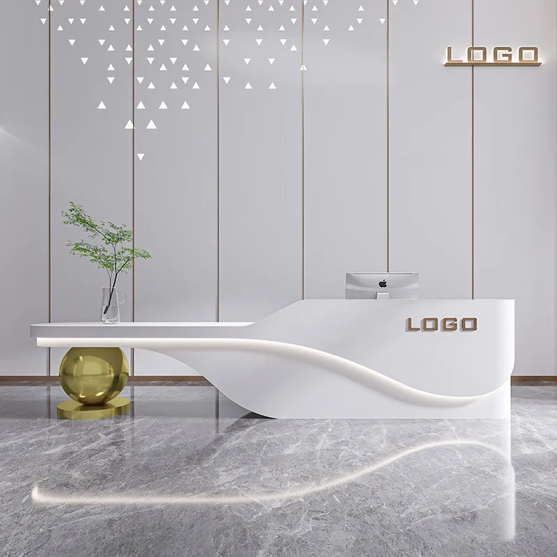 Big Size Fashion Reception Desks White Cream Interior Luxury Modern Cheap Reception Desks Aesthetic Mostrador Unique Furniture