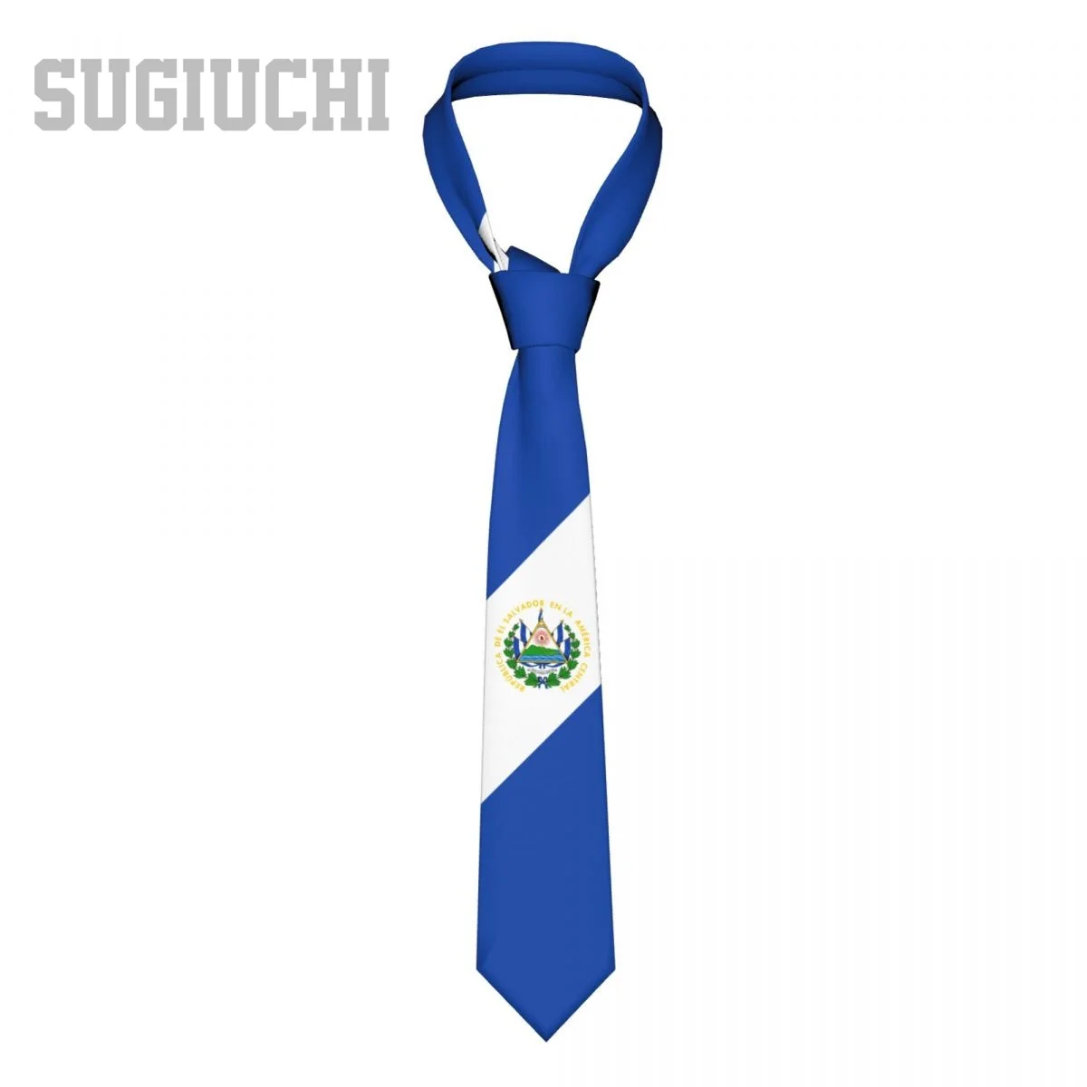 El Salvador Flag Emblem Men Women Neck Ties Casual Plaid Tie Suits Slim Wedding Party Business Necktie Gravatas