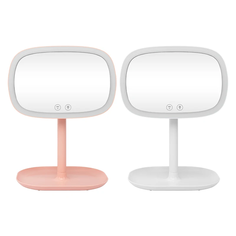 مصباح طاولة ومرآة مكياج 2 في 1 مع تعتيم باللمس، تكبير 1X/10X، يعمل بمنفذ USB، لزينة المكتب #1