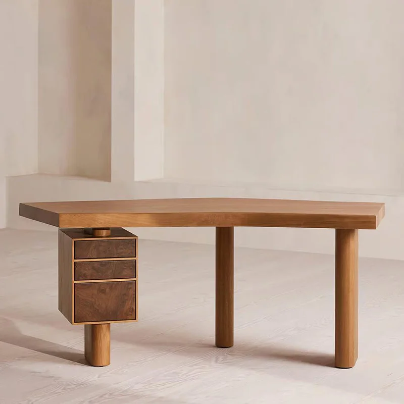 

Solid wood desk writing desk walnut home study premium inductor computer desk