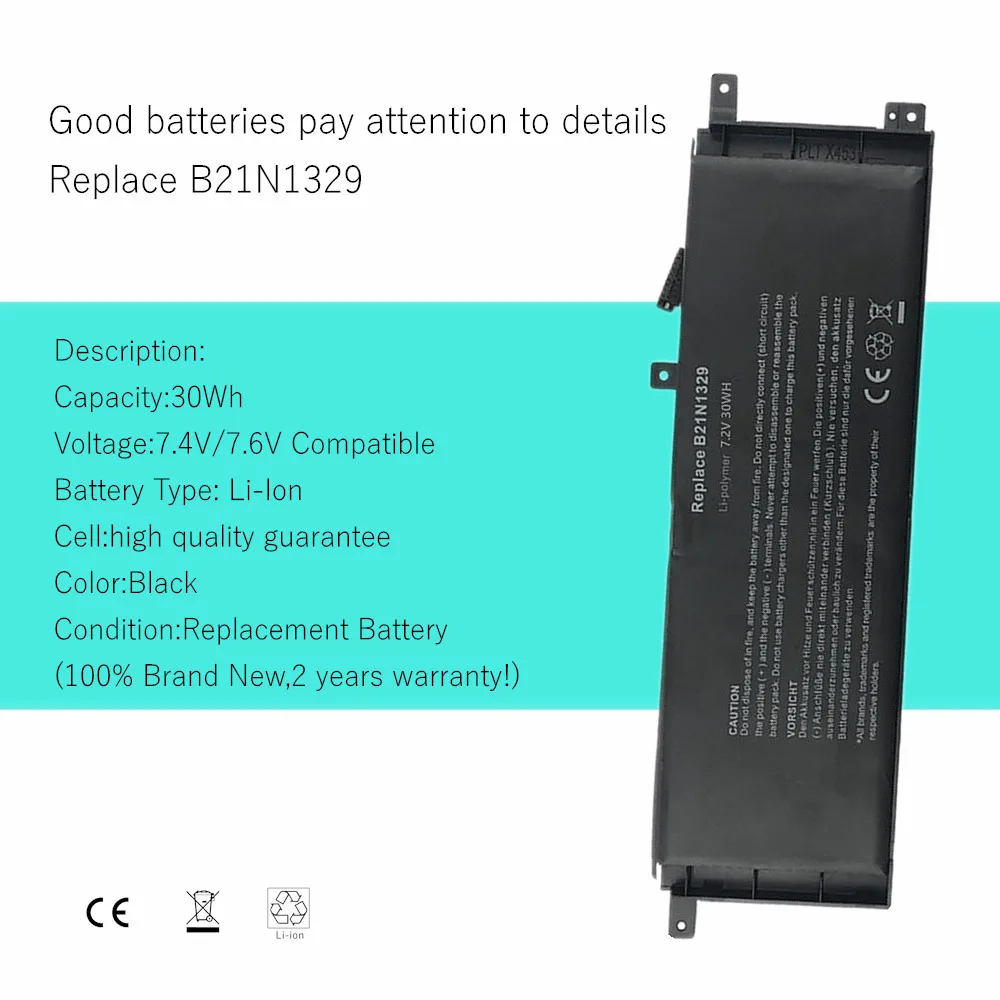 7.6V Laptop Battery for ASUS X453 X553 X403 X503 F453 F553 P553 D553 X453MA X553MA  X553M X553B X403M X503M F553M D553M