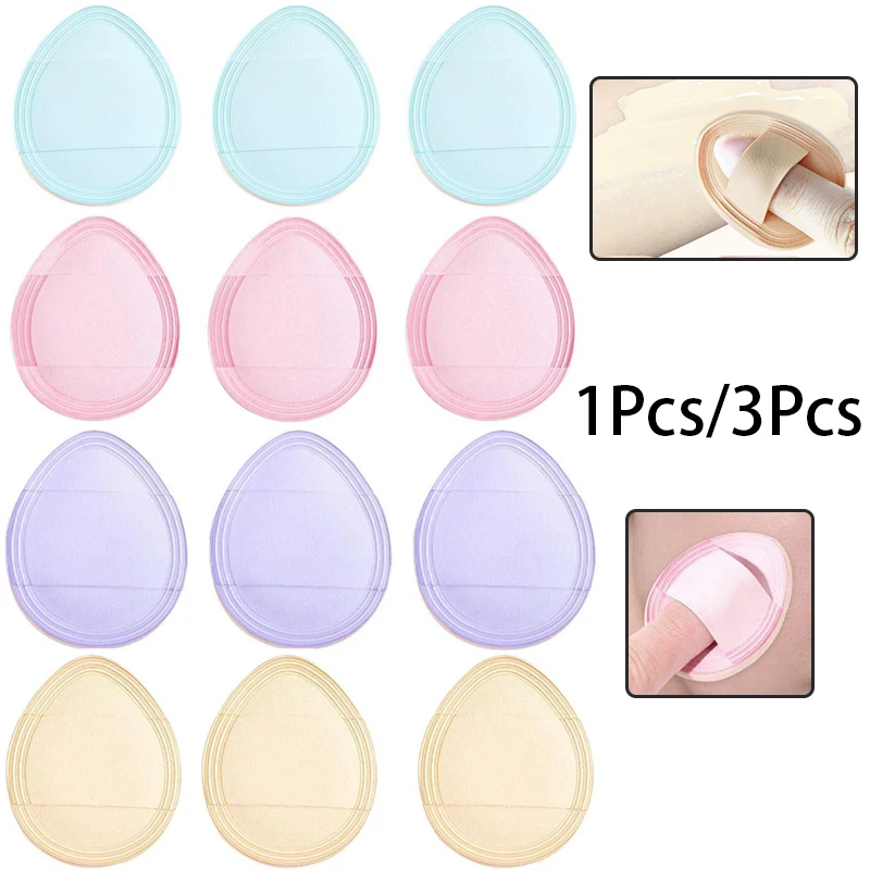 Mini bouffée de poudre pour les doigts, coussin d'air épais, correcteur, fard à joues, éponge de maquillage douce, utilisation humide et sèche, outil de beauté pour les détails du visage, 1/3 pièces
