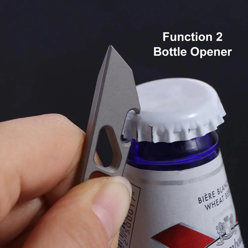 Wrench 55mm Mini Pry Bar Multipurpose Portable Bottle Opener TC4 Titanium Alloy Durable Keychain Pendant Gifts