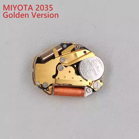 Miyota Golden 2035 Quartz Watch Movement Japan Original Mod Replace Mechanism Gold 2035 Movement with Battery/Stem Parts