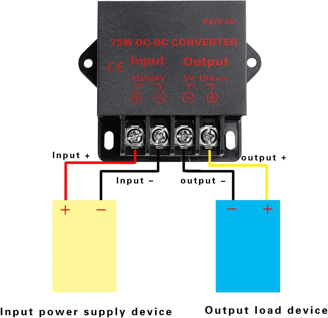 DC Converter Voltage Reducer Regulator Step Down Buck Converter Power Supply Volt Transformer Module 12V 24V to 5V 3A 5A 10A 15A