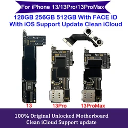 100% Working Original Motherboard For iPhone 13 Pro Max With Face ID Mainboard Cleaned iCloud Support Update Logic Board Plate