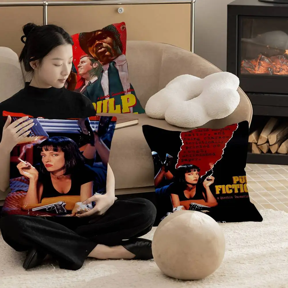 

Наволочки для подушек с принтом Pulp Fiction, мультяшные, декоративные, для дивана, с двусторонней печатью, из короткого плюша, милые, для дома