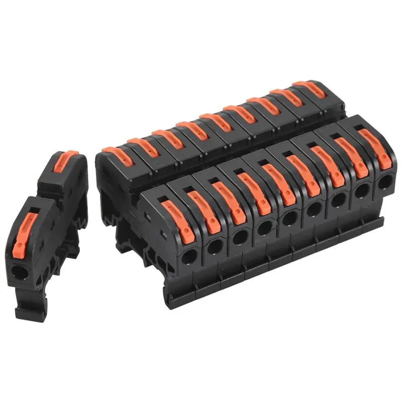ABZC 4X DIN Rail Terminal Blocks Kit 28-12 AWG Universal Compact Connectors with Connection Bar
