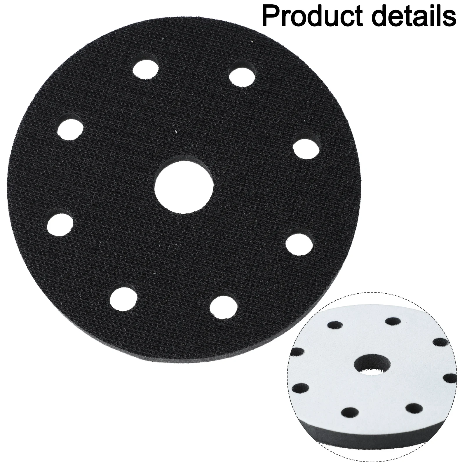 1Pcs Sponge Interface Pad 5inch 9hole / 6inch 70hole / 6inch 15hole Pads Suitable For Sanding Disc Orbital Sander Pads Home Tool