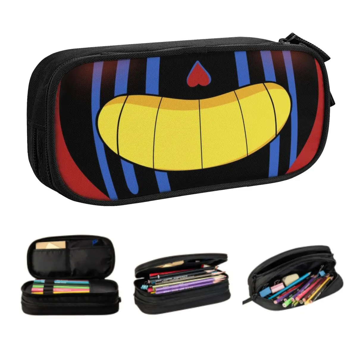 Custom Kawaii Undertale Game Funny Error Sans Pencil Case for Girls Boys Video Game Large Capacity Pen Bag Box School Supplies