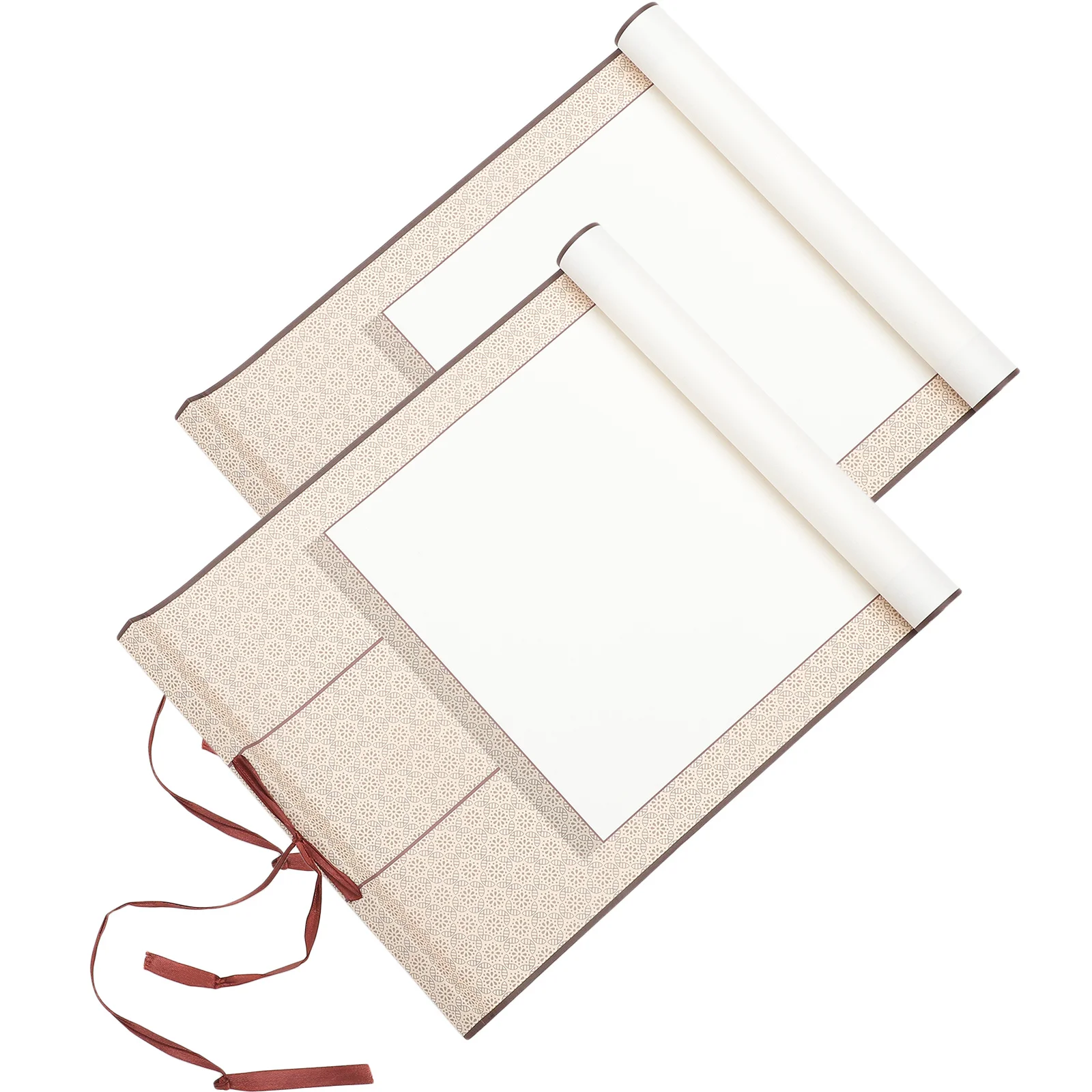 

2Pcs Chinese Calligraphy Blank Scroll Foldable Rice Paper Painting Scroll for Calligraphy Painting Drawing Practicing Art Wall