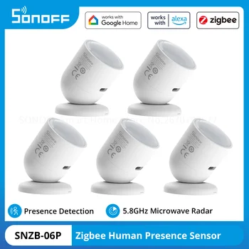 SONOFF 1-10PCS SNZB-06P Zigbee 인간 존재 센서 스마트 홈 조명 감지 마이크로파 레이더는 eWeLink Alexa Google과 함께 작동합니다.