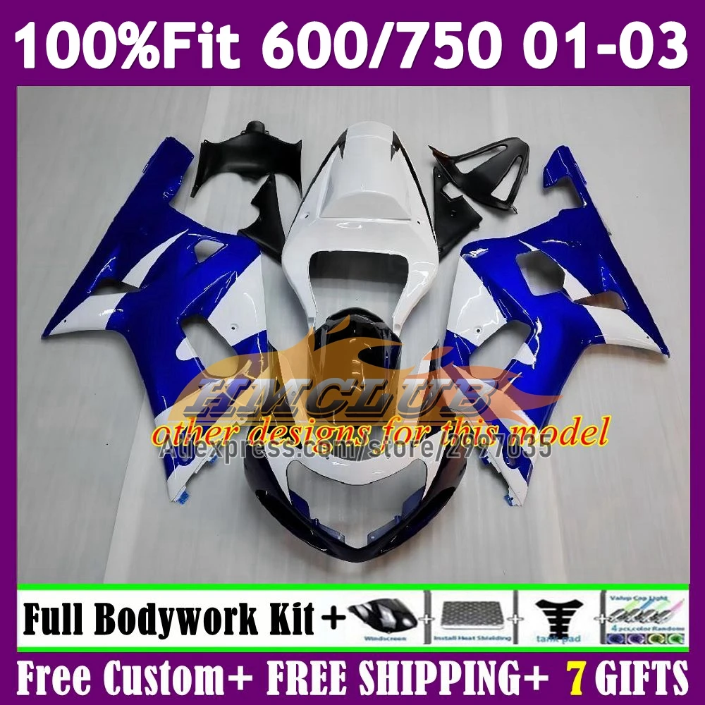 Injection For SUZUKI GSXR-750 GSXR600 K1 GSXR 750 600 CC 52No.48 factory blue GSXR750 2001 2002 2003 GSX-R600 01 02 03 Fairings