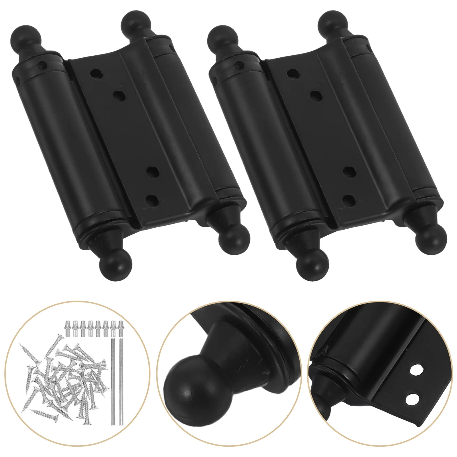 

4Pcs Heavy Duty Stainless Steel Double Spring Automatic Self Closing Door Hinges for Cabinets Gates Interior Exterior Use